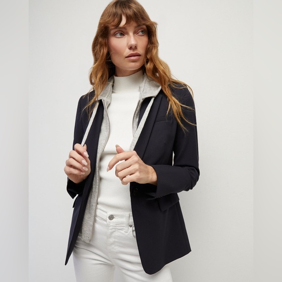 Veronica Beard Classic Dickey Jacket in Navy - Picture 3 of 15